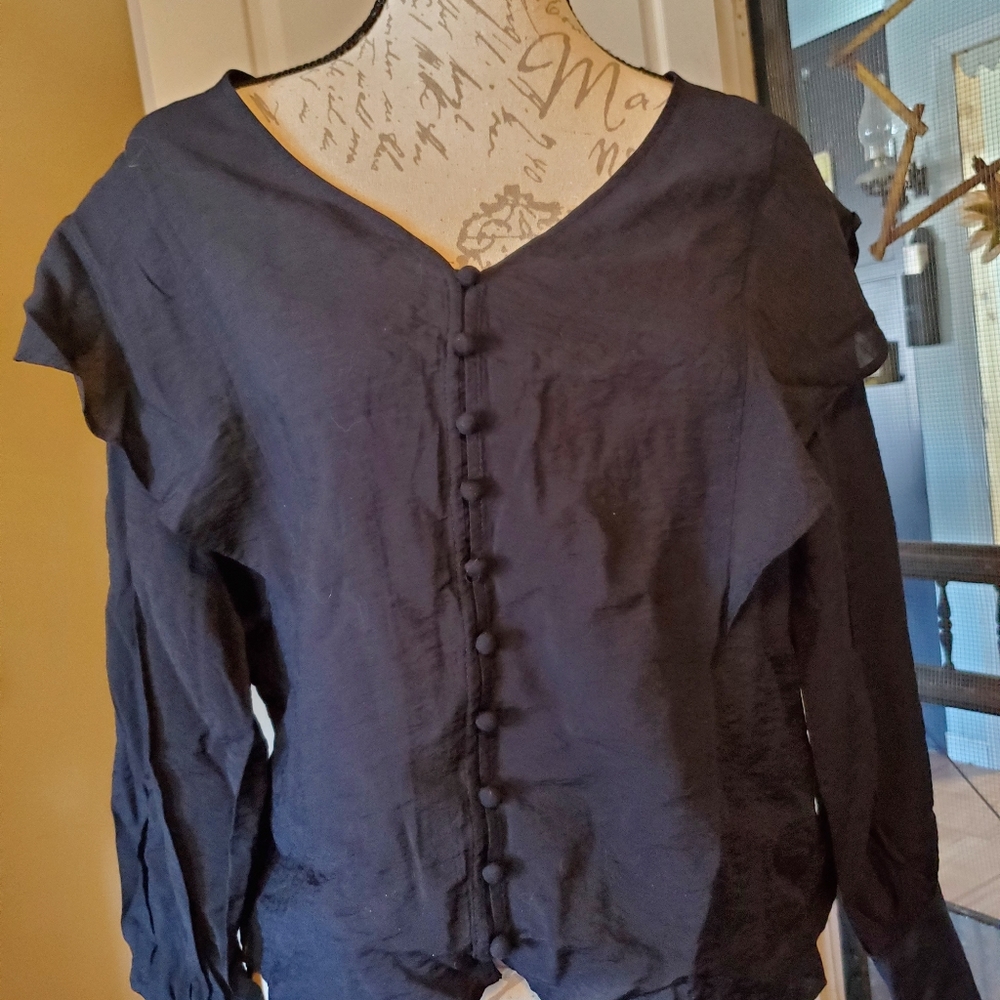 H&M Dressy Black Blouse NWT